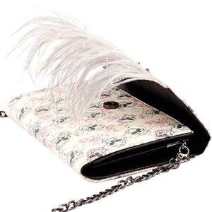 SHOW STORY Women's Girls Punk Beige Pink Rose Skull Feather Gems Design Fashion Outdoor Evening Clutch Handbag Bag,FB90024BG, Pink