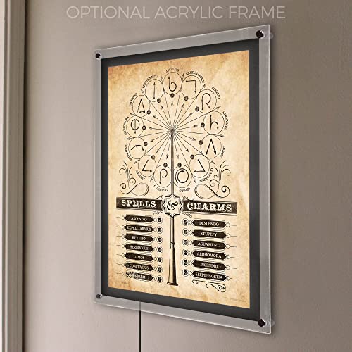 MIGHTYPRINT Harry Potter - Spells and Charms - Wand Patterns - Durable 17” x 24" Wall Art – NOT Made of Paper – Officially Licensed Collectible