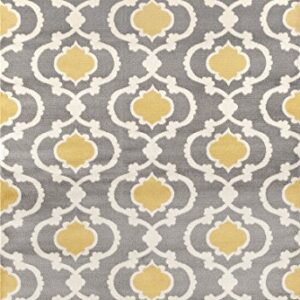 Moroccan Trellis Contemporary Gray/Yellow 7'3" x 10'2" Indoor Area Rug