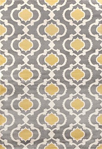 Moroccan Trellis Contemporary Gray/Yellow 7'3" x 10'2" Indoor Area Rug