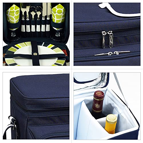 Picnic at Ascot Original Insulated Picnic Basket/Cooler Equipped with Service for 2- Designed, Assembled & Quality Approved in the USA