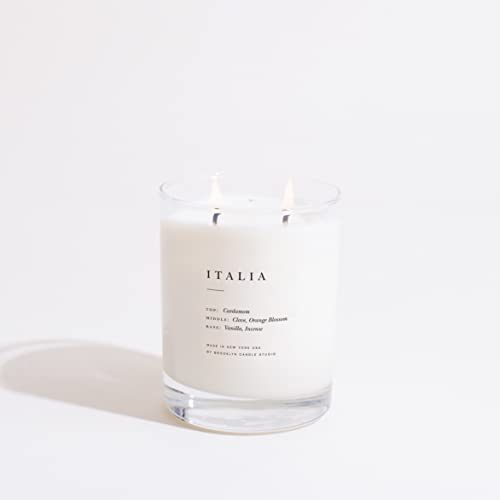 Brooklyn Candle Studio Italia Escapist Candle | Vegan Soy Wax Luxury Scented Candle, Hand Poured in The USA, 70 Hour Slow Burn Time (13 oz)