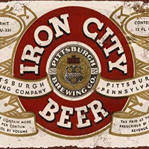 Jesiceny New Tin Sign 1933 Pittsburgh Iron City Beer Vintage Look Aluminum Metal Sign 8x12 Inches