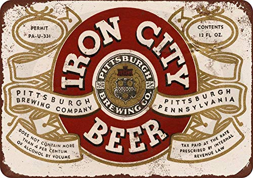 Jesiceny New Tin Sign 1933 Pittsburgh Iron City Beer Vintage Look Aluminum Metal Sign 8x12 Inches