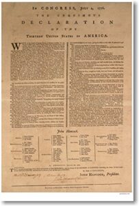 1776 u.s. declaration of independence – poster