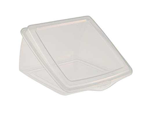 Home-X Oblique Plastic to-Go Container for Cheese Wedges, Cake, and Pie Slices