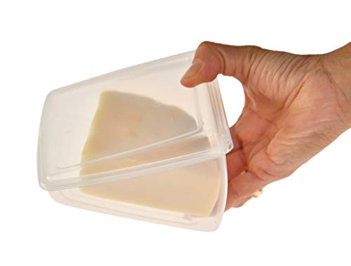 Home-X Oblique Plastic to-Go Container for Cheese Wedges, Cake, and Pie Slices