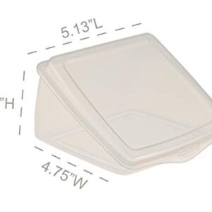 Home-X Oblique Plastic to-Go Container for Cheese Wedges, Cake, and Pie Slices