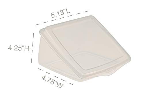 Home-X Oblique Plastic to-Go Container for Cheese Wedges, Cake, and Pie Slices