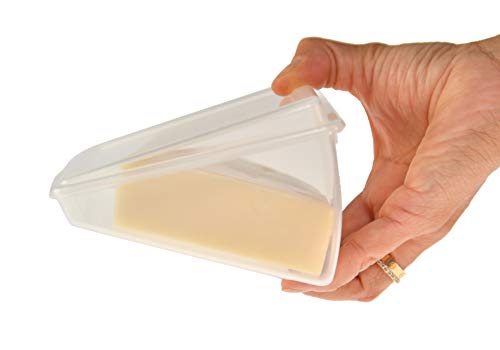 Home-X Oblique Plastic to-Go Container for Cheese Wedges, Cake, and Pie Slices