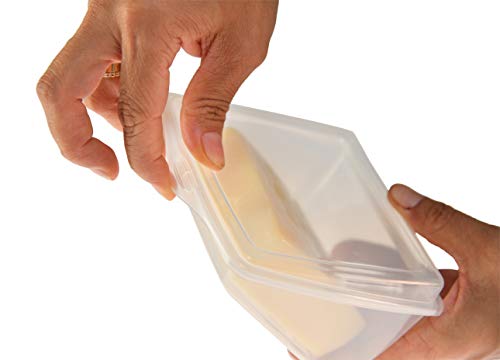 Home-X Oblique Plastic to-Go Container for Cheese Wedges, Cake, and Pie Slices