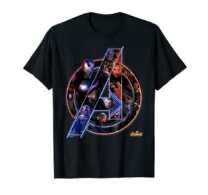 marvel avengers infinity war neon team t-shirt