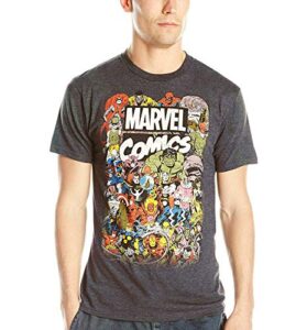 marvel mens marvel men’s avengers comics crew t-shirt t shirt, charcoal heather, large us