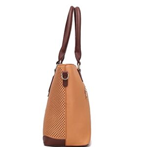 MKF Shoulder Handbag for Women: PU Leather Satchel-Tote Bag, Top-Handle Purse, Ladies Pocketbook