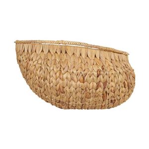 Household Essentials Brown Woven Wicker Flower Basket with Handles | Natural Hyacinth