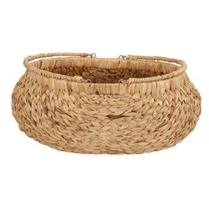 Household Essentials Brown Woven Wicker Flower Basket with Handles | Natural Hyacinth