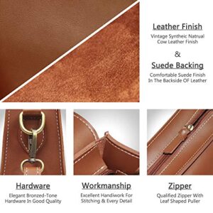 Crossbody Saddle Light Brown Camel Vegan Leather Bag Small Retro Satchel For Women Vintage Simple Handbag Faux Leather Casual Purse