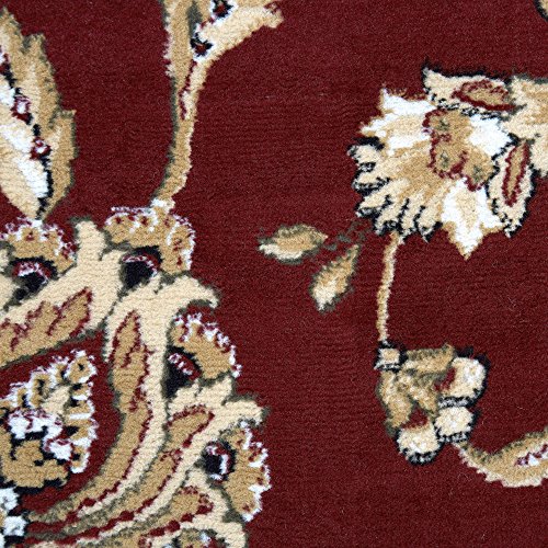 Home Dynamix Optimum Malin Area Rug 5'2" x7'2", Traditional Oriental Floral, Red/Beige