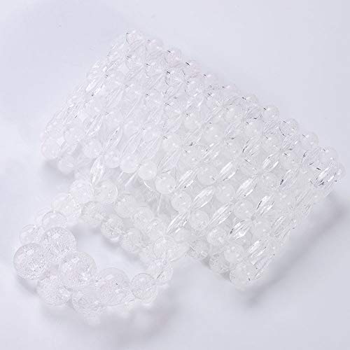 YIFEI Women Beaded Clear Acrylic Handbag Handmade Transparent Bags for Wedding Party (Bubble)