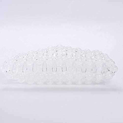 YIFEI Women Beaded Clear Acrylic Handbag Handmade Transparent Bags for Wedding Party (Bubble)