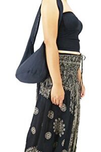 Lovely Creations Hippie Boho New Elephant Crossbody Bohemian Gypsy Sling Shoulder Bag Small Size (S Black)