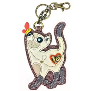 chala key fob/coin purse – slim cat, multicolored, cat lovers gift (slim cat keyfob)