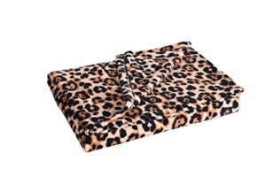 marcielo fleece throw blanket, 50 x 60 inch lap fleece blankets (leopard)