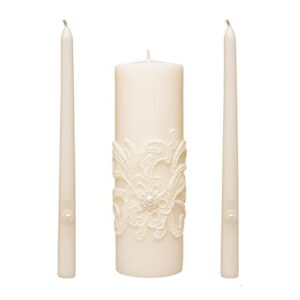 hosley 11.50 inch high white wedding unity candle set includes 1 pillar and 2 taper candles great for weddings as well as special events and emergency lighting or for reiki spa meditation