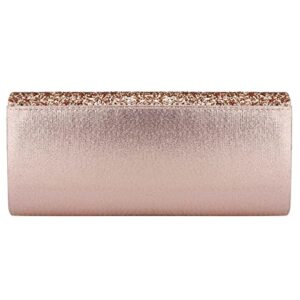 KALINNU Evening Bag Clutch Purses for Women,Evening Clutch Party Shoulder Handbag Wedding Bag (Pink)