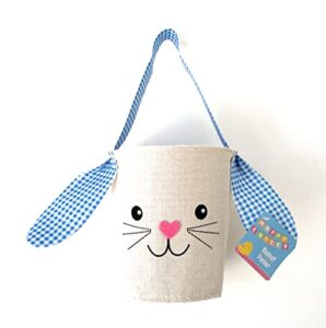 greenbrier fabric bunny easter basket (blue)
