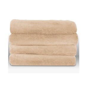 Sunbeam Microplush Electric Heated Throw Blanket Chiffon Beige 8005-045-759