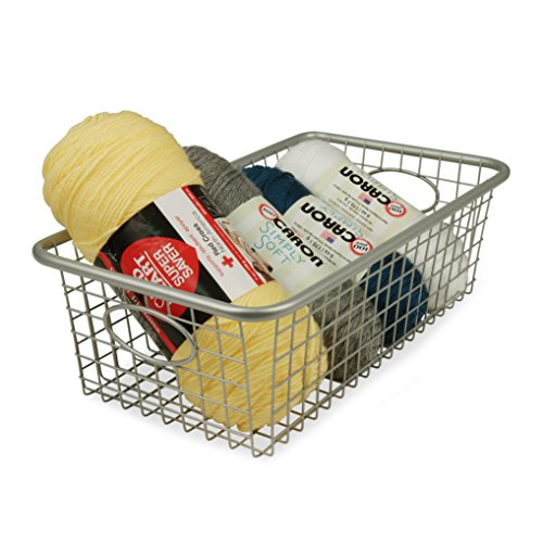 Spectrum Diversified Avery Large Easy-Carry Handles Classic Storage & Organization, Sturdy Steel Wire, Modern Home Décor & Storage Basket, Nickel