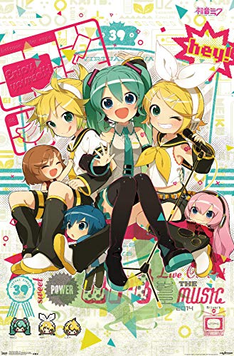 Trends International Hatsune Miku-Hey Wall Poster, 14.725" x 22.375", Premium Unframed Version