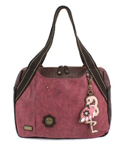 chala handbag shoulder purse tote bag with flamingo charm