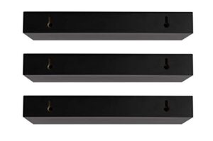 kiera grace modern set of three maine simple & classic decorative engineered wood floating wall shelves for home, room, & office, 12″ l x 5″ w x 1.5″ h, black, 5 x 12 x 1.5 inches, pack of 3, 3 count