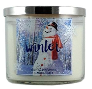 bath & body works home winter scented candle 3 wick 14.5 oz holiday 2015 limited edition