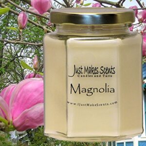 Just Makes Scents Magnolia Scented Blended Soy Candle | Light and Lovely Floral Fragrance | Hand Poured in The USA