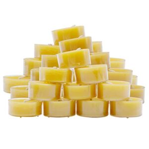TELOSMA 36 Count Beeswax tealight Candles Bulk - Natural Scent and Smokeless - Gift Packing