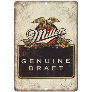 genuine miller draft vintage beer ad old style beer vintage looking bar pub coffee house metal tin sign 8x12 inches
