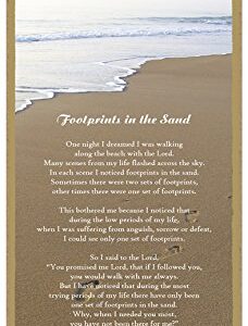 SJT ENTERPRISES, INC. Footprints in The Sand Poem Wood Sign - Inspirational Mary Stevenson Quote - Indoor Plaque Decoration for Wall - Hanging Decor - 5" x 10" (SJT13168)