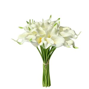 mandy’s 20pcs white flowers artificial calla lily silk flowers 13.4″ for easter day home kitchen & wedding