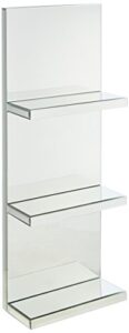 howard elliott mirroed mirrored shelf with three (3) shelves, metallic