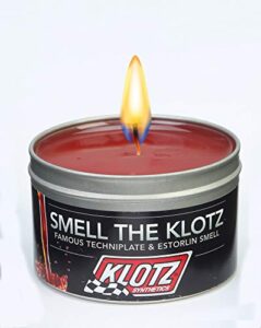 klotz 2-stroke scented candle burns up to 30 hours