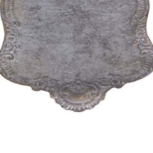 Creative Co-Op Decorative Tin Metal Tray with Distressed Finish, 17.75" L x 10.5" W x 1.5" H, Grey