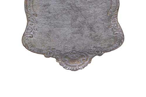 Creative Co-Op Decorative Tin Metal Tray with Distressed Finish, 17.75" L x 10.5" W x 1.5" H, Grey