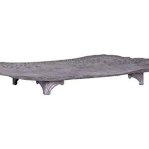 Creative Co-Op Decorative Tin Metal Tray with Distressed Finish, 17.75" L x 10.5" W x 1.5" H, Grey