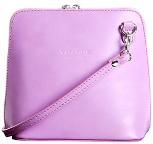primo sacchi ladies italian leather pink small micro cross body shoulder bag handbag purse