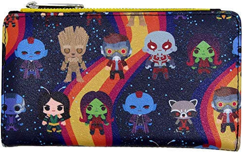 Loungefly Marvel Guardians of the Galaxy Chibi Print Flap Wallet