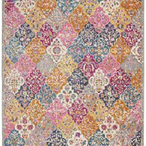 Nourison Passion Bohemian Multicolor 5'3" x 7'3" Area -Rug, Easy -Cleaning, Non Shedding, Bed Room, Living Room, Dining Room, Kitchen (5x7)