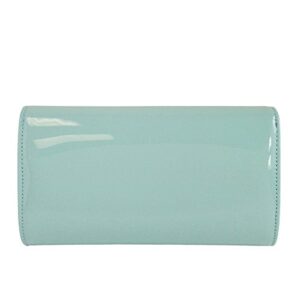 JNB Faux Patent Leather Glossy Candy Clutch, Mint